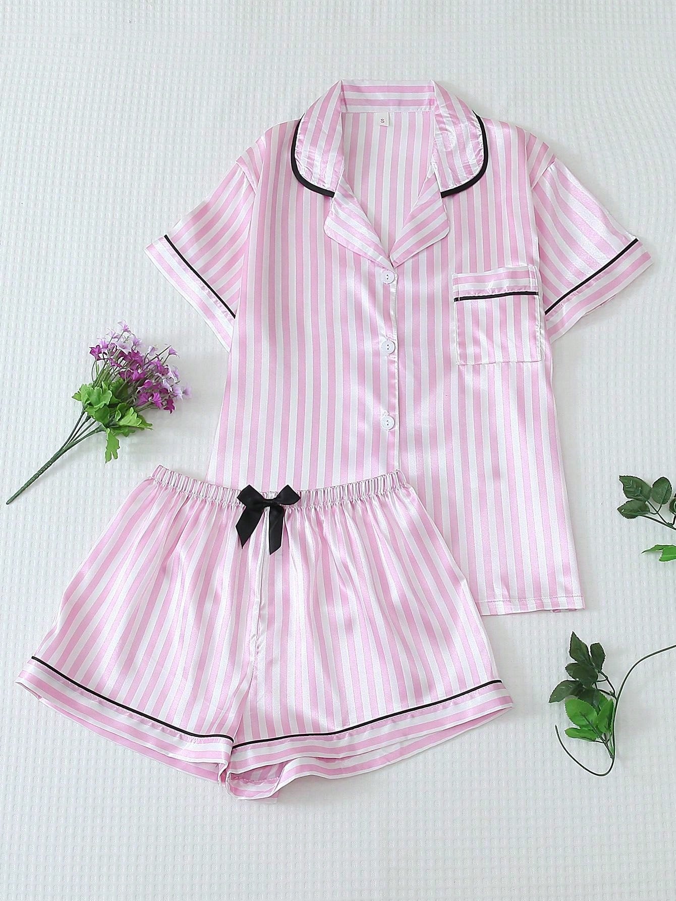 Striped Satin Pyjama Set