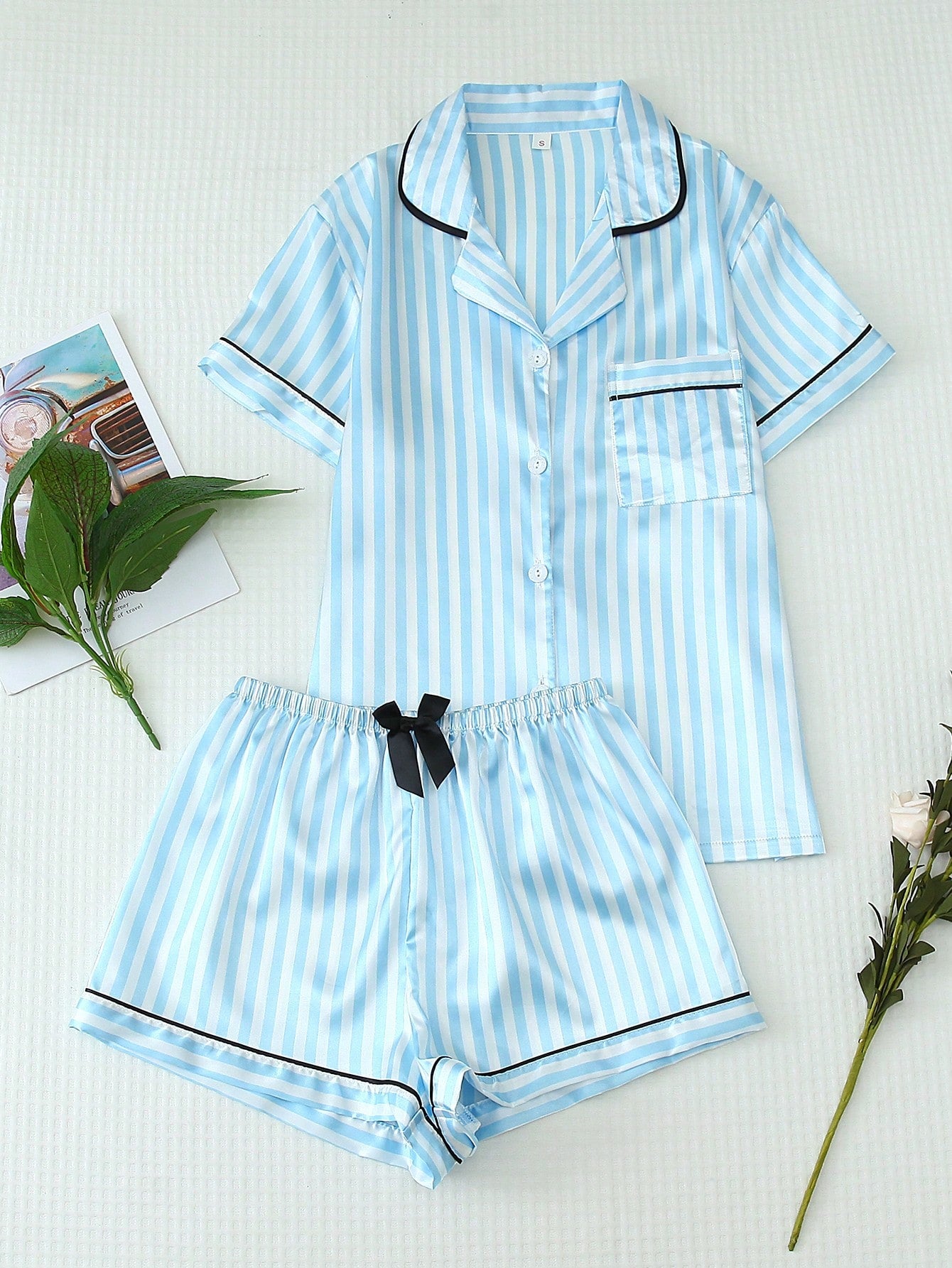 Striped Satin Pyjama Set