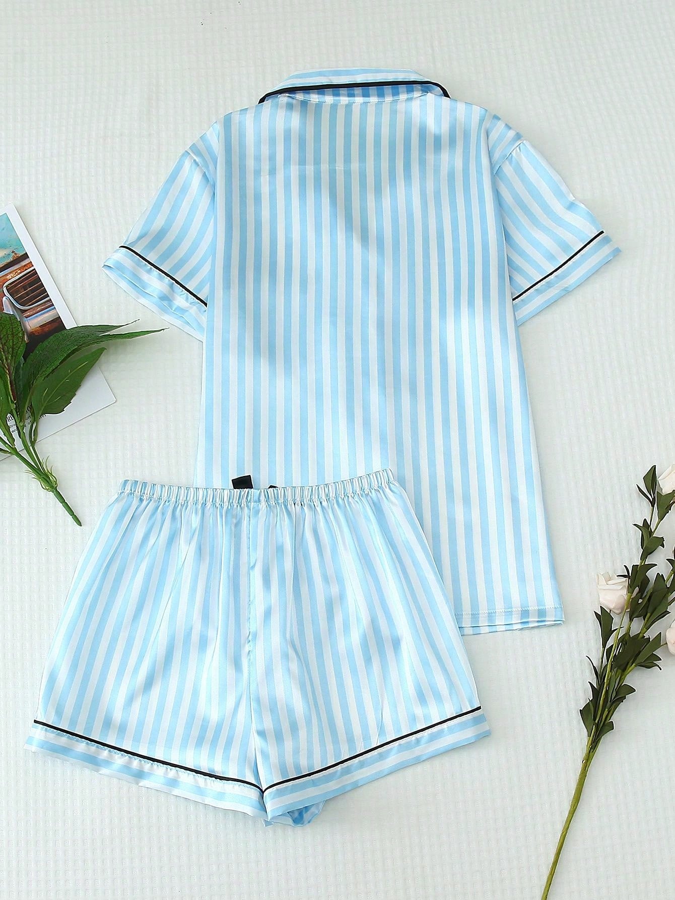 Striped Satin Pyjama Set