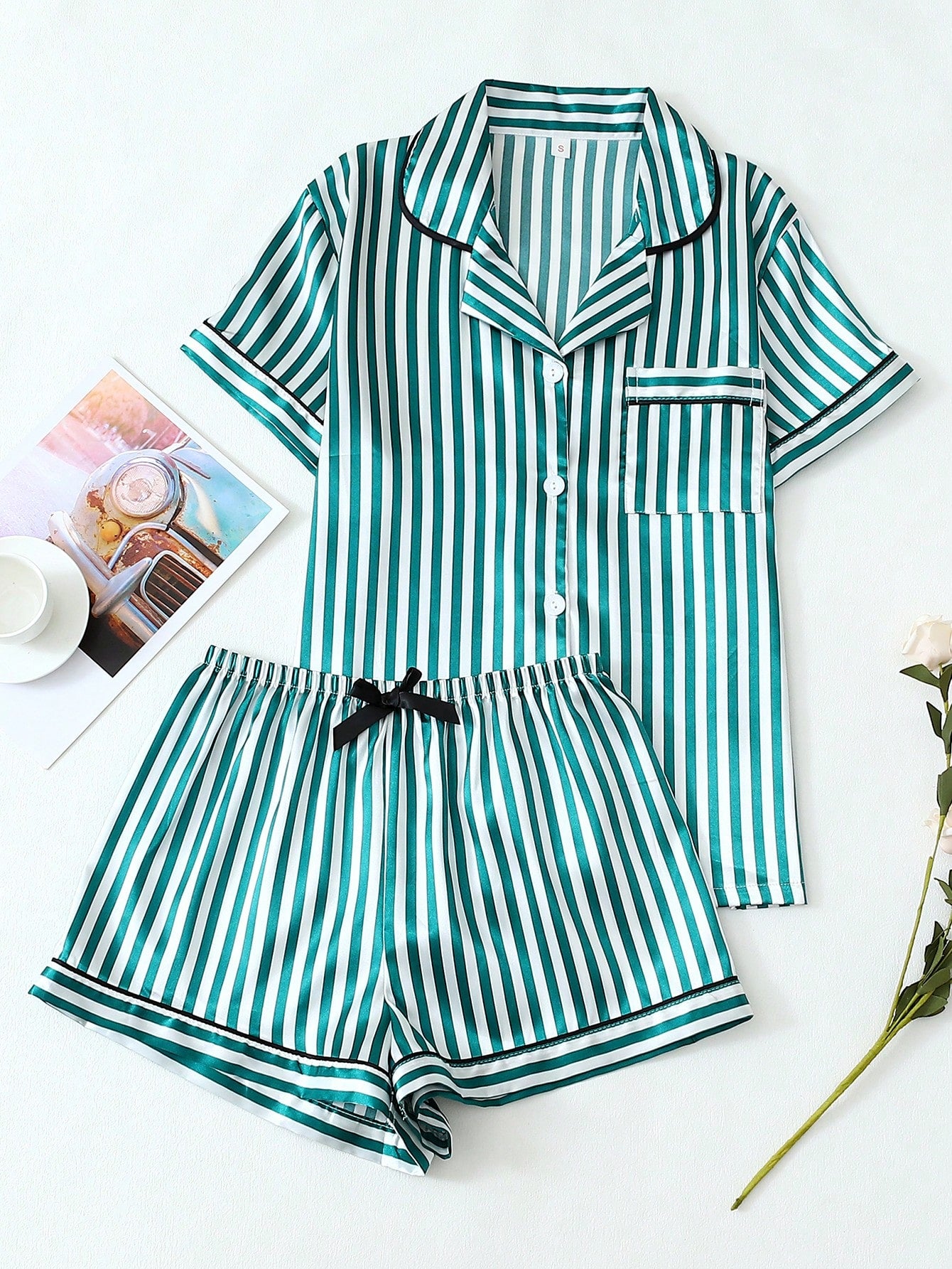 Striped Satin Pyjama Set