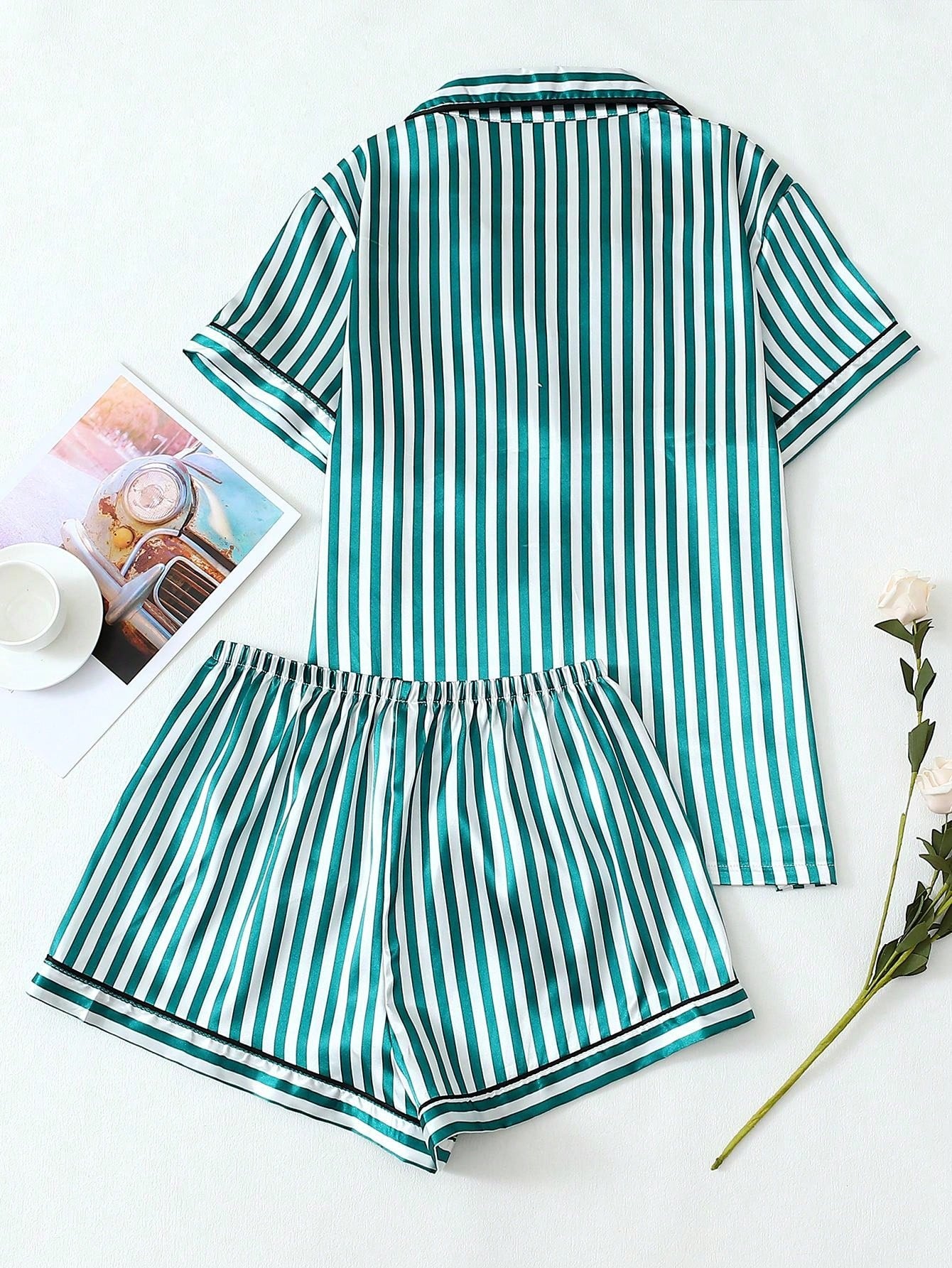 Striped Satin Pyjama Set