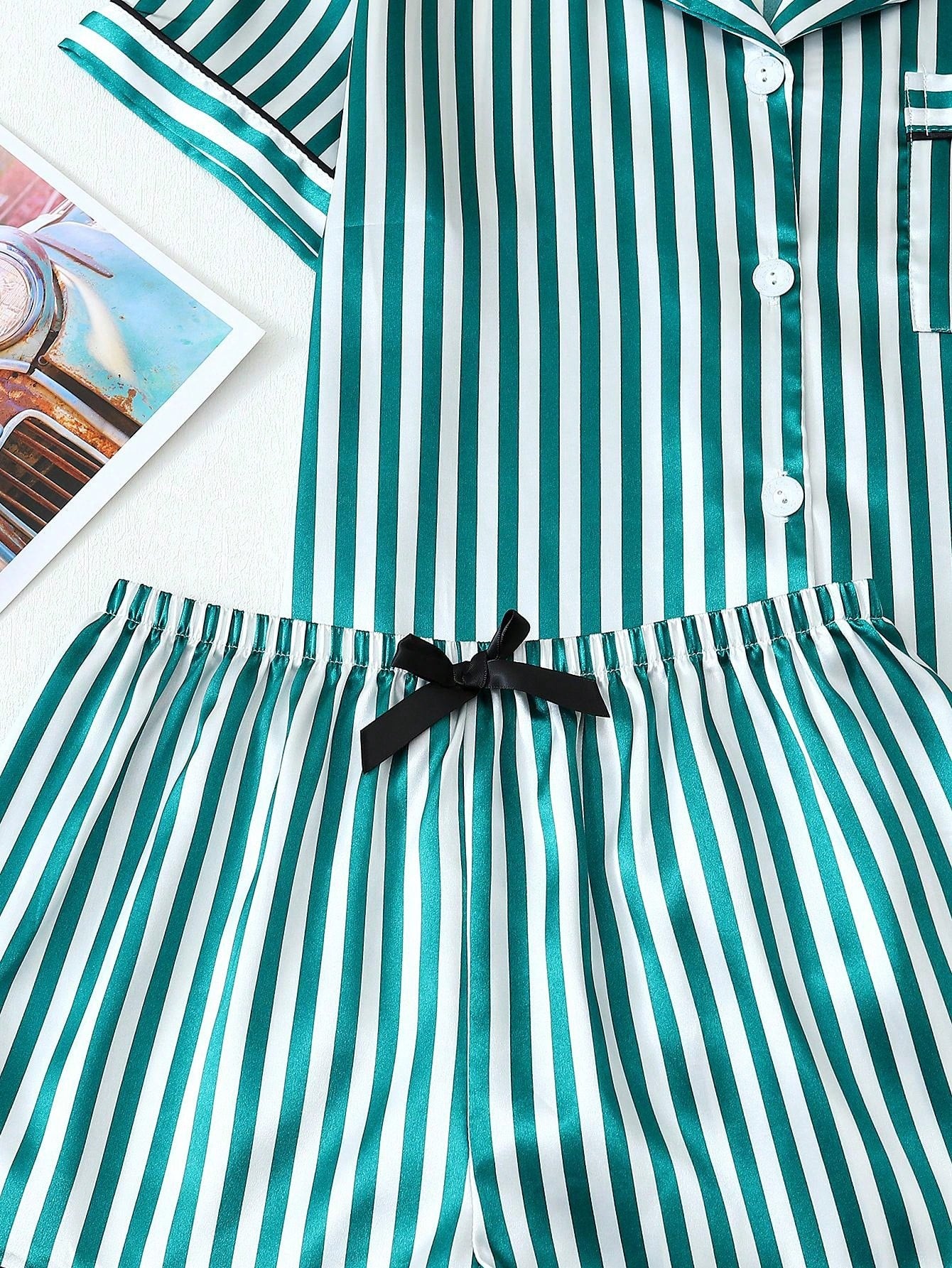 Striped Satin Pyjama Set